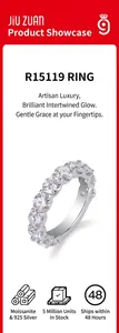 Elegant eternity ring featuring brilliant round moissanite stones set in 925 sterling silver