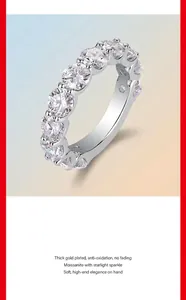 Elegant 925 silver eternity ring featuring sparkling round moissanite stones