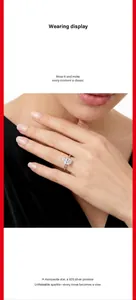 Macro view of an elegant pear-cut moissanite ring in 925 silver worn by a model