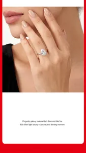Elegantly hand-wearing a pear-shaped moissanite ring set in premium 925 sterling silver