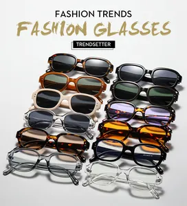 Selection of oval frame fashion sunglasses in various colors with UV protection