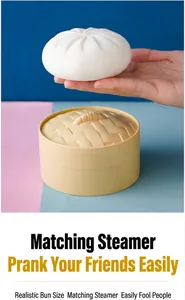 Detailansicht des simulierten Dampfbrötchen-Spielzeugs mit Mini-Dämpfer