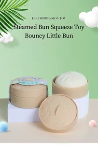 Realistisches gedämpftes Brötchen-Squishy-Spielzeug in einem Mini-Dampfgarer-Behälter