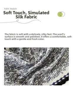 Detailed view of soft pleated faux silk scarf fabric featuring elegant paisley prints