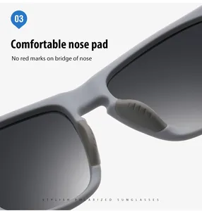Detailed macro shot showing the comfortable soft nose pads of polarized sports sunglasses.