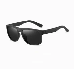 Matte black frame of sporty photochromic polarized sunglasses shown in detail