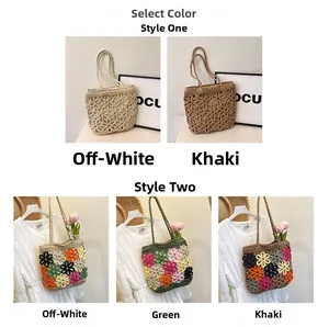Color and style options for exquisite handwoven hollow floral tote shopping bags