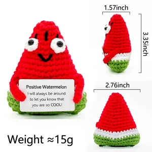 Handmade crochet positive watermelon doll for desk decoration with size dimensions and weight