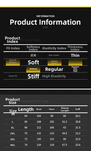 Detailed size chart for hooded jacket featuring measurements M-4XL and product index