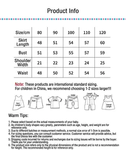 Comprehensive size chart for girls' star and moon mesh summer princess dress with belt