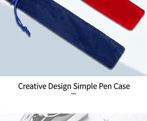 Close-up detail of soft velvet pouch sleeves for premium gift pens