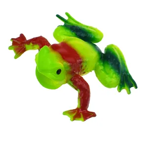 Realistic colorful soft rubber frog prank toy for novelty gifts and party favors