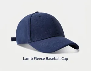 Detailed side view showing the soft suede texture of this navy blue baseball cap