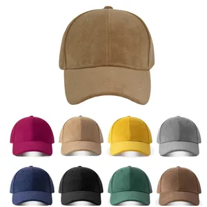 Minimalist Suede Texture Baseball Cap Autumn Winter Solid Color Plain Curved Brim Adjustable Sun Hat For Men Women