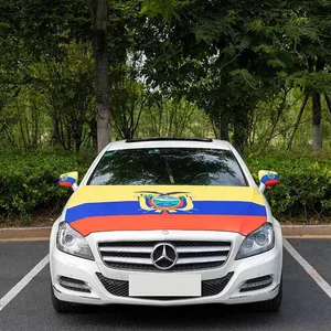 Durable Ecuador flag car hood cover and elastic side mirror sleeves for World Cup fans