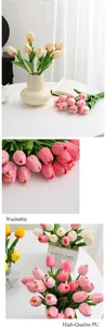 Detailed view of premium PU mini tulips artificial flowers for home decor
