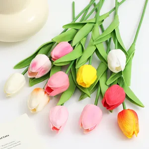 Artificial PU mini tulips in various colors for home and wedding decor