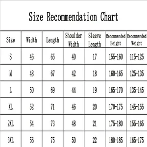 Size chart detail for women's oversized creative letter print short sleeve T-shirt.
