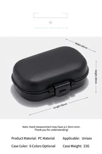 Scatola di immagazzinaggio portatile in plastica PC dimensioni 96x64x38mm per gioielli