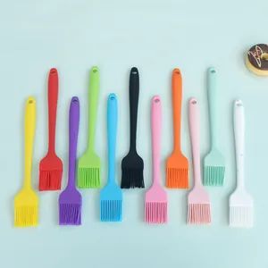 Detailed view of colorful heat-resistant silicone baking oil brushes set