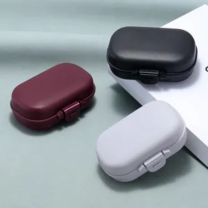 Portable Plastic Storage Box For Folding Glasses Jewelry Pills Snap Button Compact Travel Organizer Case