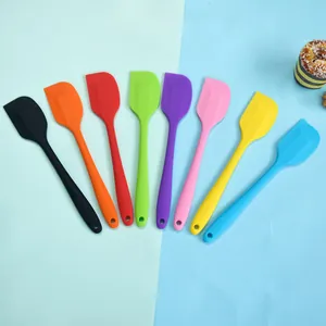 Colorful 8-piece heat-resistant silicone spatula set for cream mixing and baking