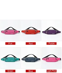 Selection of colorful waterproof sports waist bags for running and travel