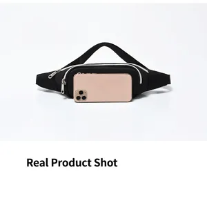 Lightweight waterproof sport waist bag shown with a smartphone for size reference