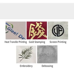 Close-up of various printing processes for custom velvet jewelry drawstring bags