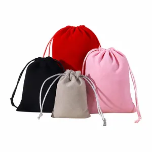 Custom velvet drawstring pouches for jewelry storage and small gift packaging