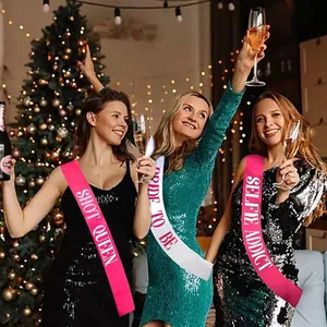 JGA Schärpen Set mit Bride to Be Aufdruck für Junggesellinnenabschied Party Dekoration.