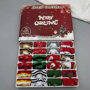Christmas advent calendar blind box with 24 pairs of festive patterned socks