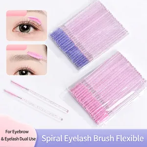 Disposable Crystal Handle Eyelash Brushes Spiral Mascara Spoolies Wands For Extensions Eyebrow Brushes Multi-Color Makeup Tools