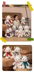 Collection of cute Lolita style teddy bear plush toys with lace and ribbons