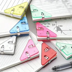Colorful transparent plastic triangular corner clips for office document organization