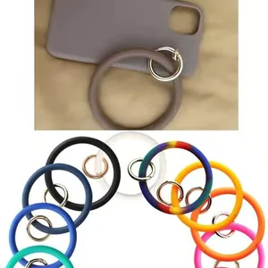 Silicone wristlet keychain for phone cases available in multiple bright colors.