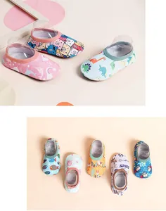 Variety of colorful cartoon baby anti-slip indoor floor socks and soft pre-walker shoes