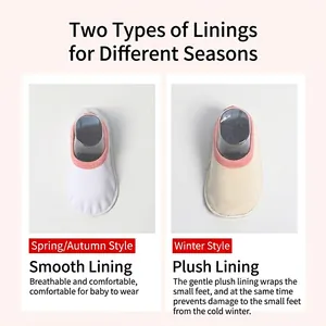 Baby indoor walking shoes featuring spring/autumn and winter fleece linings