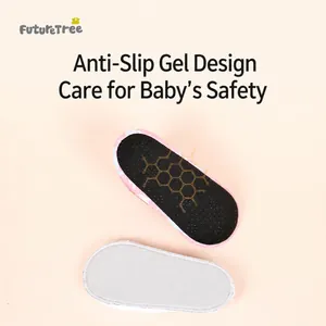 Infant anti-slip floor socks with dotted rubber soles for safe indoor walking and play