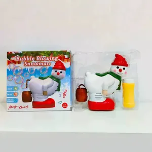 Funny Christmas Snowman Bubble Machine with light and music, novelty gag gift toy for kids