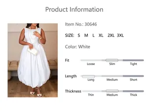 Detailed info for white sleeveless maxi dress with gathered waist and bubble hem