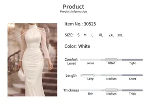White cold-shoulder maxi dress attributes showing slim fit and item details.