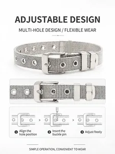 Instructional diagram for adjusting the stainless steel mesh bracelet buckle mechanism