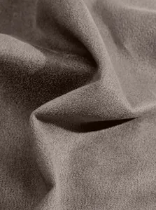 Close-up macro detail of the soft taupe suede fabric texture for men's casual jacket.