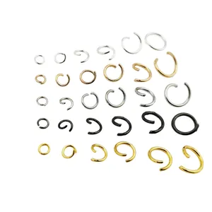 Variety pack of copper open jump rings for jewelry making in multiple sizes and metallic colors