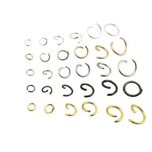 Electroplated copper open jump rings for DIY jewelry making in assorted sizes and colors.