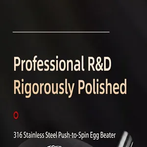 Detail of 316 stainless steel press-type semi-automatic egg whisk for home baking