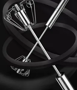Close-up detail of 316 stainless steel semi-automatic whisk head and handle.