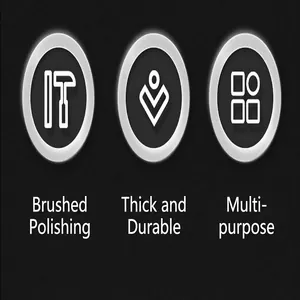 Detail icons showing brushed finish and durable stainless steel features for egg beater