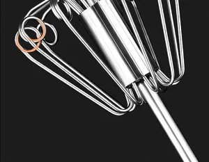 Macro detail of professional 316 stainless steel semi-automatic whisk connections